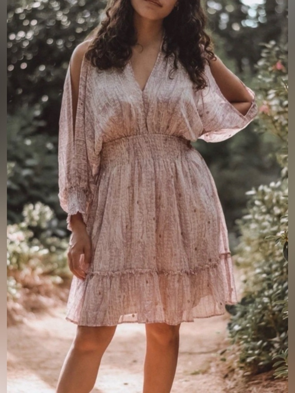 Lovestitch “Wisteria” Split Sleeve Mini Dress - NWT